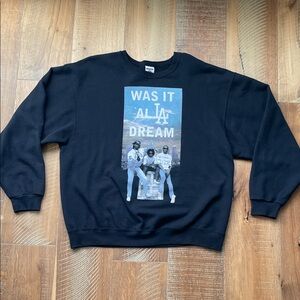 Black Graphic Crewneck Sweater